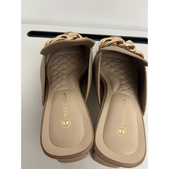 Newbella Women’s Knit Pointed Toe Chunky Heel Mules Comfortable Size 8 apricot - Picture 9 of 13